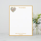 Bloemen Hart Boeket Liefde Elegant Chic Personaliz (Staand voorkant)