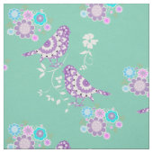  bloemen hart en gevlekte vogels stof (Swatch)