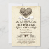 Bloemen  hart huwelijksuitnodigingen kaart (Voorkant)