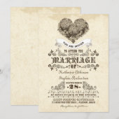 Bloemen  hart huwelijksuitnodigingen kaart (Voorkant / Achterkant)