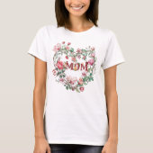 Bloemen Hart Krans - MOM T-shirt (Voorkant)