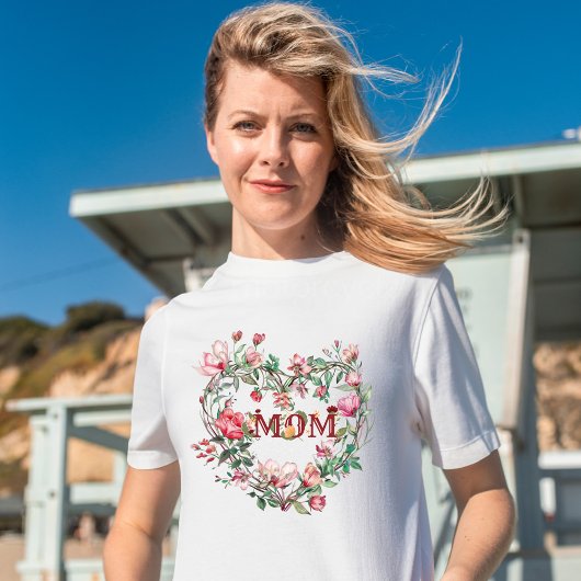 Bloemen Hart Krans - MOM T-shirt