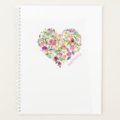 Bloemen Hart NAAM Roze Waterverf Kunst Liefde Planner (Voorkant)