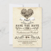 Bloemen  Hart Uniek Bewaar de datumkaarten Save The Date (Voorkant)