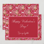  Bloemen Hart Valentijnsdag Kaart (Voorkant / Achterkant)