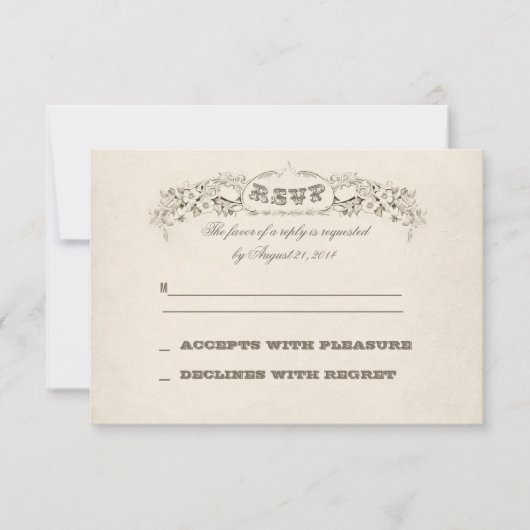Bloemen Hart Wedding RSVP Design Kaartje (Voorkant)