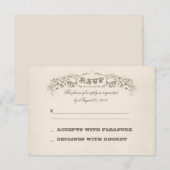 Bloemen Hart Wedding RSVP Design Kaartje (Voorkant / Achterkant)