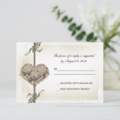  Bloemen Hart Wedding RSVP Design Kaartje (Staand voorkant)