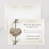  Bloemen Hart Wedding RSVP Design Kaartje (Voorkant / Achterkant)