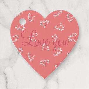 Bloemen harten cadeau label voor Valentijnsdag