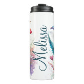 Bloemen, harten en vlinders gepersonaliseerd thermosbeker (Voorkant)