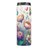 Bloemen, harten en vlinders gepersonaliseerd thermosbeker (Achterkant)