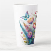 Bloemen, harten en vlinders latte mok (Voorkant)