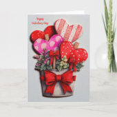 Bloemen Harten in een Pot Valentijnskaart  Kaart (Voorkant)