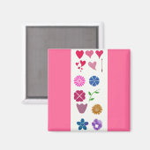 Bloemen & harten magneet (Voorkant / Achterkant)