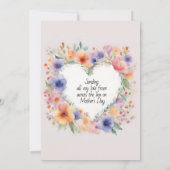 Bloemen Hartvorm Happy Moederdag Kaart (Achterkant)