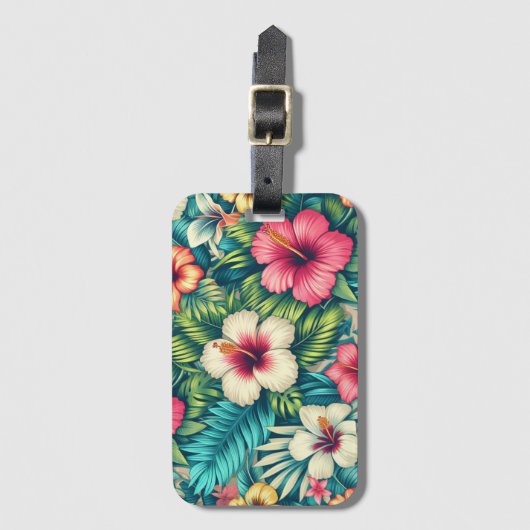 Bloemen Hawaïaans/tropisch Bagagelabel (Voorkant (verticaal))