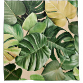 Bloemen/Hawaïaans/Tropisch blad Douchegordijn (Voorkant)