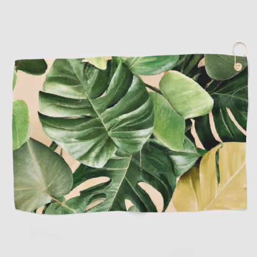 Bloemen/Hawaïaans/Tropisch blad Golfhanddoek (Horizontaal)