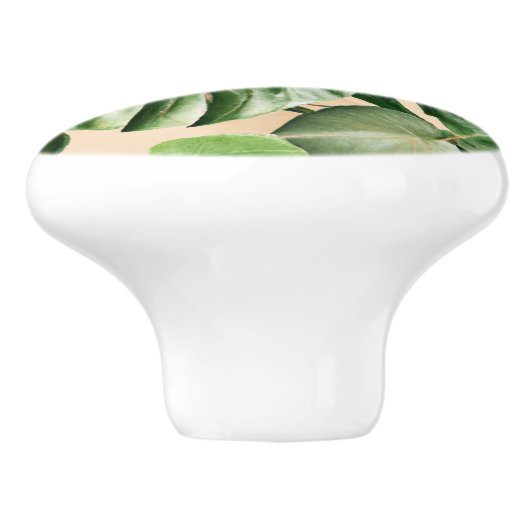 Bloemen/Hawaïaans/Tropisch blad Keramische Knop (Zijkant)