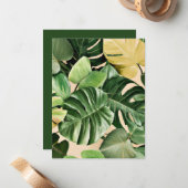 Bloemen/Hawaïaans/Tropisch blad Notitiekaartje (Voorkant / Achterkant in situ)