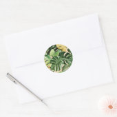 Bloemen/Hawaïaans/Tropisch blad Ronde Sticker (Envelop)