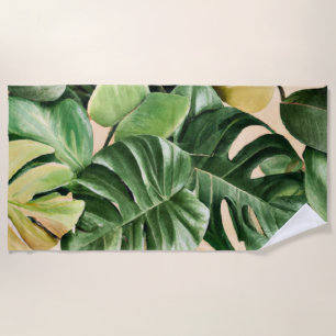 Bloemen/Hawaïaans/Tropisch blad Strandlaken