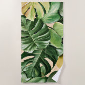 Bloemen/Hawaïaans/Tropisch blad Strandlaken (Voorkant)