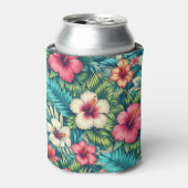 Bloemen Hawaïaans/tropisch Blikjeskoeler (Blikje Voorkant)