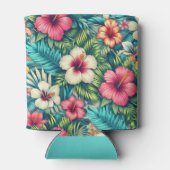 Bloemen Hawaïaans/tropisch Blikjeskoeler (Achterkant)