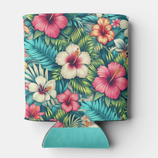 Bloemen Hawaïaans/tropisch Blikjeskoeler (Achterkant)