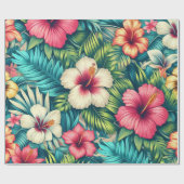 Bloemen Hawaïaans/tropisch Cadeaupapier (Vlak)