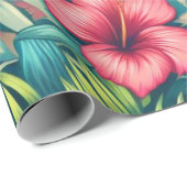 Bloemen Hawaïaans/tropisch Cadeaupapier (Rol Hoek)
