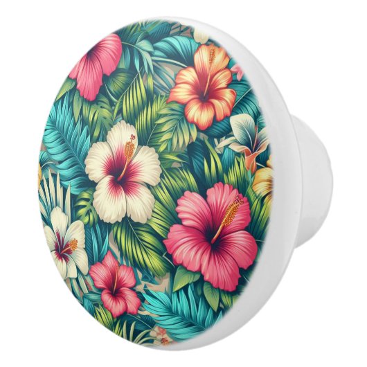 Bloemen Hawaïaans/tropisch Keramische Knop (Rechts)