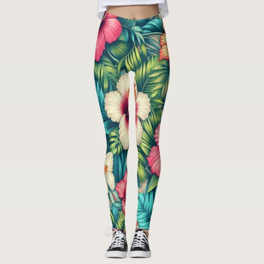 Bloemen Hawaïaans/tropisch Leggings (Voorkant)