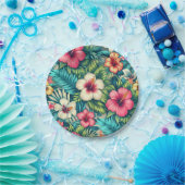 Bloemen Hawaïaans/tropisch Papieren Bordje (Feest)