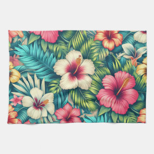 Bloemen Hawaïaans/tropisch Theedoek