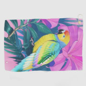 Bloemen/Hawaïanen/Tropisch/papegaai Golfhanddoek (Horizontaal)