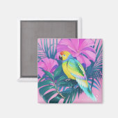 Bloemen/Hawaïanen/Tropisch/papegaai Magneet (Voorkant / Achterkant)
