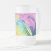 Bloemen/Hawaïanen/Tropisch/papegaai Matglas Bierpul (Voorkant rechts)