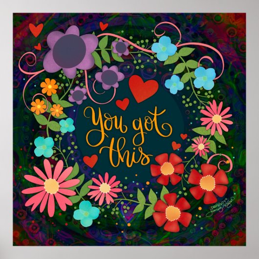  bloemen heb je dit hart inspiratie poster (Voorkant)