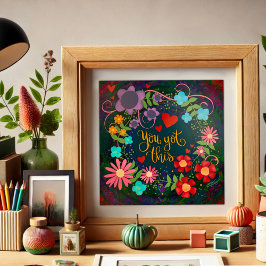  bloemen heb je dit hart inspiratie poster