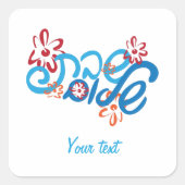 Bloemen Hebreeuws Shabbat Shalom Sticker (Voorkant)