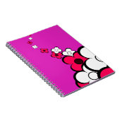 Bloemen Heet Roze Wit Notitieboek (Rechterzijde)