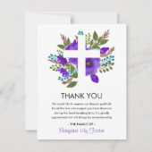 Bloemen Heilig Kruis begrafenisfoto dank u Bedankkaart (Voorkant)