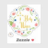 Bloemen Heilig Water Fles Sticker (Vel)