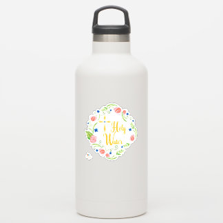 Bloemen Heilig Water Fles Sticker