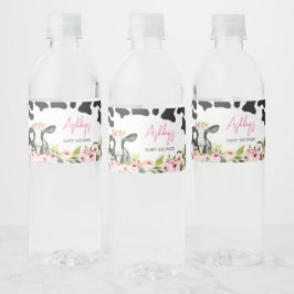 Bloemen Heilige Koe Baby shower Waterfles Etiket
