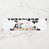 Bloemen Heilige Koe Baby shower Waterfles Etiket (Enkel label)
