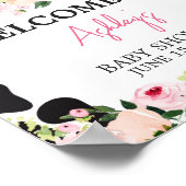 Bloemen Heilige Koe Baby shower Welkom Poster (Hoek)